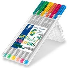 Staedtler Fineliner Kalem 6 lı 0.3 mm Tropikal Renkleri