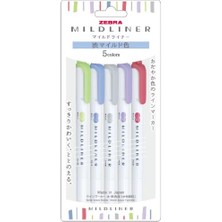 Zebra Mildliner Çift Taraflı Fırça Uçlu Işaretleme Kalemi 5li Set  5C-NC-N SET
