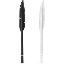 Kikkerland Feather Black/White Tüy Şeklinde Jel Kalem