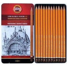 Koh-i-Noor Koh-i Noor Profesyonel 1502/II 8B-2H Dereceli Metal Kutu Kalem Seti