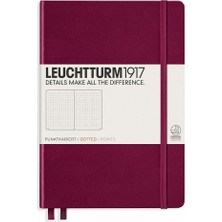 Leuchtturm Leuchttrum 1917 Medium(A5) Sert Kapak, 251 Numaralandırılmış Noktalı Sayfa Defter Port Red 359695