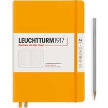 Leuchtturm 1917 Medium(A5) Sert Kapak, 251 Numaralandırılmış Noktalı Sayfa Defter Rising Sun 363387
