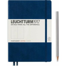 Leuchtturm Leuchttrum 1917 Medium(A5) Sert Kapak, 251 Numaralandırılmış Noktalı Sayfa Defter Navy 342925