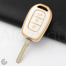 Alazpay Renault Clio Megane Captur Laguna Dacia Duster Sandero Stepway Logan Gold Kenar Tpu Anahtar Kılıfı