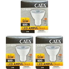 Avarson (3 adet) Cata 8W (50W) 3000K (Sarı Işık) GU10 DUYLU LED Spot Ampul