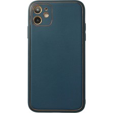 Tncline CPT83 iPhone 12 Kılıf Coco Deri Silikon Kapak - Mavi