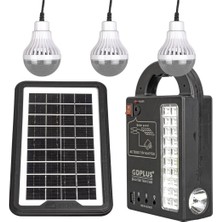PowerMaster GD-999 Güneş Enerjili Solar Aydınlatma Sistemi 3 Ampullü Powerbank Özellikli Taşınabilir Kamp Seti