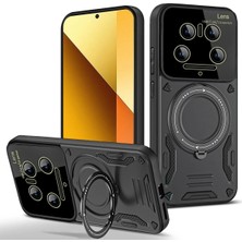 Tncline CPT83 Xiaomi Mi 14 Ultra Kılıf Joy Lens Standlı Kapak - Siyah