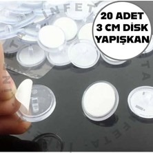 İnfeta 20 Adet Şeffaf Tavan Kapı Disk Yağıştırıcı 3 cm Yuvarlak Güçlü Disk Yapışkanlar