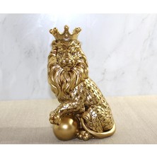 Zenvia Polyester Dekoratif Taçlı Aslan Figürü ALK2574