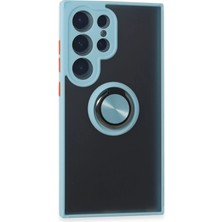 Tncline CPT83 Samsung Galaxy S24 Ultra Kılıf Montreal Yüzüklü Silikon Kapak - Buz Mavi