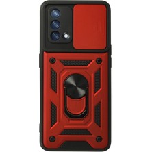 Tncline CPT83 Oppo A74 4g Kılıf Pars Lens Yüzüklü Silikon - Kırmızı