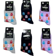 Gawzera Safety 6'lı Desenli Renkli Kolej Çorap