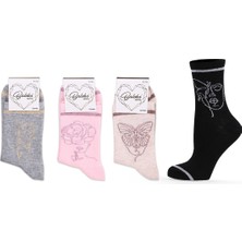 Gawzera Baleks Cotton 12'li Desenli Renkli Patik Çorap