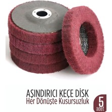 Transformacion 11 cm Endüstriyel Aşındırıcı Keçe Disk – 22 mm Iç Çaplı Zımpara Fırçası 5 Adet 722479