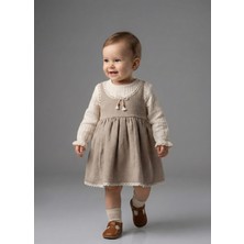 Minicix Kız Bebek Dantel Detaylı Müslin Elbise