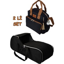 U.S.F Portbebe Ana Kucağı Puset Bebek Taşıma + Anne Bebek Bakım Sırt El ve Omuz Çantası Set