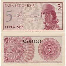 Banknoting Endonezya 5 Sen 1964 Çil.