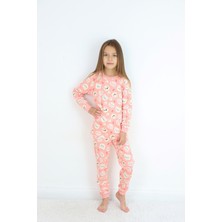 Harika Kids Kız Çocuk Orta Kalınlıkta Basic Baskılı Pijama Takımı