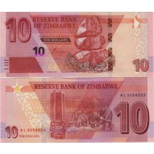 Zimbabwe 2020 Yılı 10 Dolar Yabancı Kağıt Para Çil ( Unc ) Koleksiyon Para