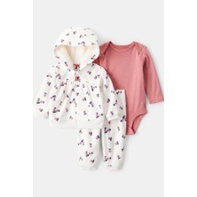Carter's Kız Bebek Polar Hırkalı 3'lü Takım Ekru 1T878610