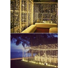 Trendpoint 2.5 x 2.5 Metre 8 Fonksiyonlu Perde LED 10 Saçaklı 200 Ledli Kablolu Fişli