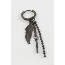 Hg.Aksesuar Yaprak Erkek Çelik Küpe