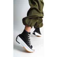 Joy Ayakkabı Roma Bağcıklı Ortopedik Taban Kadın Sneaker Spor Ayakkabı  Tbt - Siyah