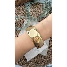 The Secret Desire Geometrik Kesim Gold Kadın Bilezik – Modern ve Şık Tasarım