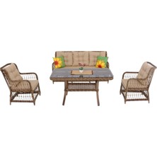Lavida Bahçe Oturma Takımı | Rattan Bahçe Balkon Takımı |  3+1+1 ve Sehpa