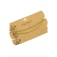 Marsilyan Çift Zincirli Lüks Çelik Halhal