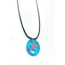 Marsilyan Kartopu Çiçeği Oval Epoksi Kolye