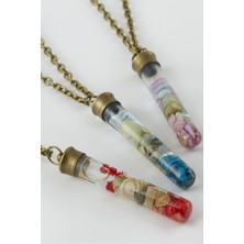 Marsilyan Sulu Çiçek Fanus Canlı Kolye