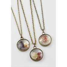 Marsilyan Karışık Renkli Çiçek Canlı Kolye