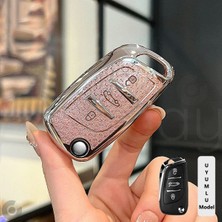 Alazpay Peugeot Uyumlu Elmas Kesim TPU Anahtar Kılıfı - 107 207 307 407 308 408 3008 5008 Citroen C3 C4 C5 (1 Adet)