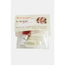 Marsilyan Krem Renkli Kartela Takma Tırnak 24 Adet