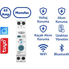 Tomzn Akıllı Kaçak Akım Rölesi ve Voltaj Akım Koruma Rölesi 63A WiFi Özellikli SmartLife