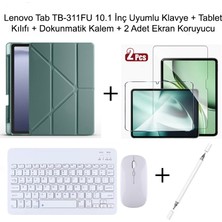 Yesnice Yesnıce Lenovo Tab TB-311FU 10.1 Inç Uyumlu Standlı Kılıf ve Dokunmatik Kalem ve Klavye Set