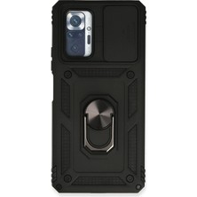 Tncline CPT83 Xiaomi Redmi Note 10 Pro Kılıf Pars Lens Yüzüklü Silikon - Siyah