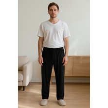Made By Me Erkek Ekoseli Rahat Kesim Pijama Altı – Cepli, Yumuşak ve Günlük Konforlu Siyah
