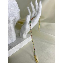 Luxury 14K Altın Kaplama Renkli Taşlı Su Yolu Bileklik