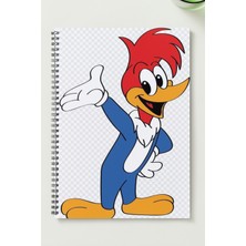 Black-One Agaçkakan Woody A5 Metal Spiralli Çizgisiz  kalın bristol Kapak ÖZEL TASARIM TEMALI A5 DEFTER