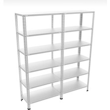 Rafking 6 Katlı Duble Galvaniz Çelik Raf 43x120x200 cm Modern Tasarım Depo ve Kiler İçin