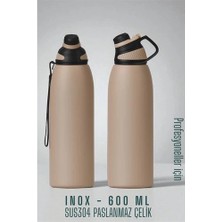 Tp Bfs  Inox Çelik Termos - 600 ml  SUS304 Çelik Termos Profesyonel Pudra