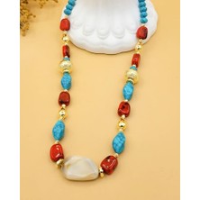 Nevoka Karışık Geometrik Şekilli Renkli Akrilik Kolye-3