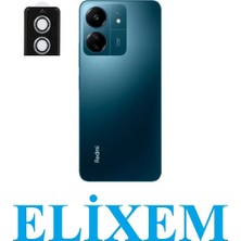 Elixem Xiaomi Redmi 13C Uyumlu Mavi Arka Kamera Lens Koruyucu Safir Cam