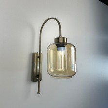 Bamyum Serra Bal Rengi Cam Aplik Duvar Lambası Modern Otel Cafe Vintage Salon Yatak Odası Merdiven Retro