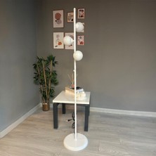 Bamyum Lambader Beyaz Cam Başlık Modern Dekoratif Metal Oturma Odası Çalışma Odası Zemin Lambası