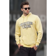 Madmext Sarı Baskılı Kapüşonlu Sweatshirt 6149