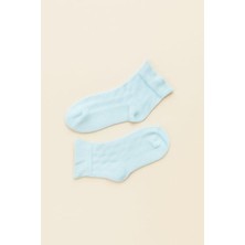 Katia & Bony Kadın Bileği Fırfırlı Step Çorap Mavi